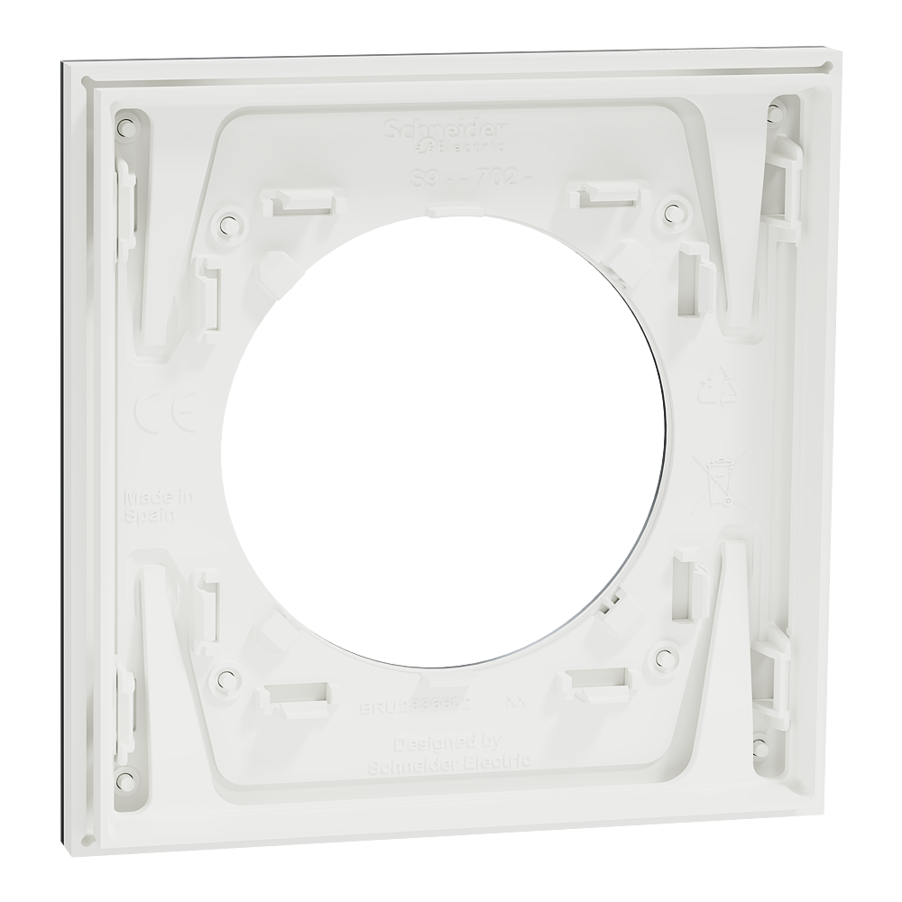 Odace M. plaque 1 poste titane blanc